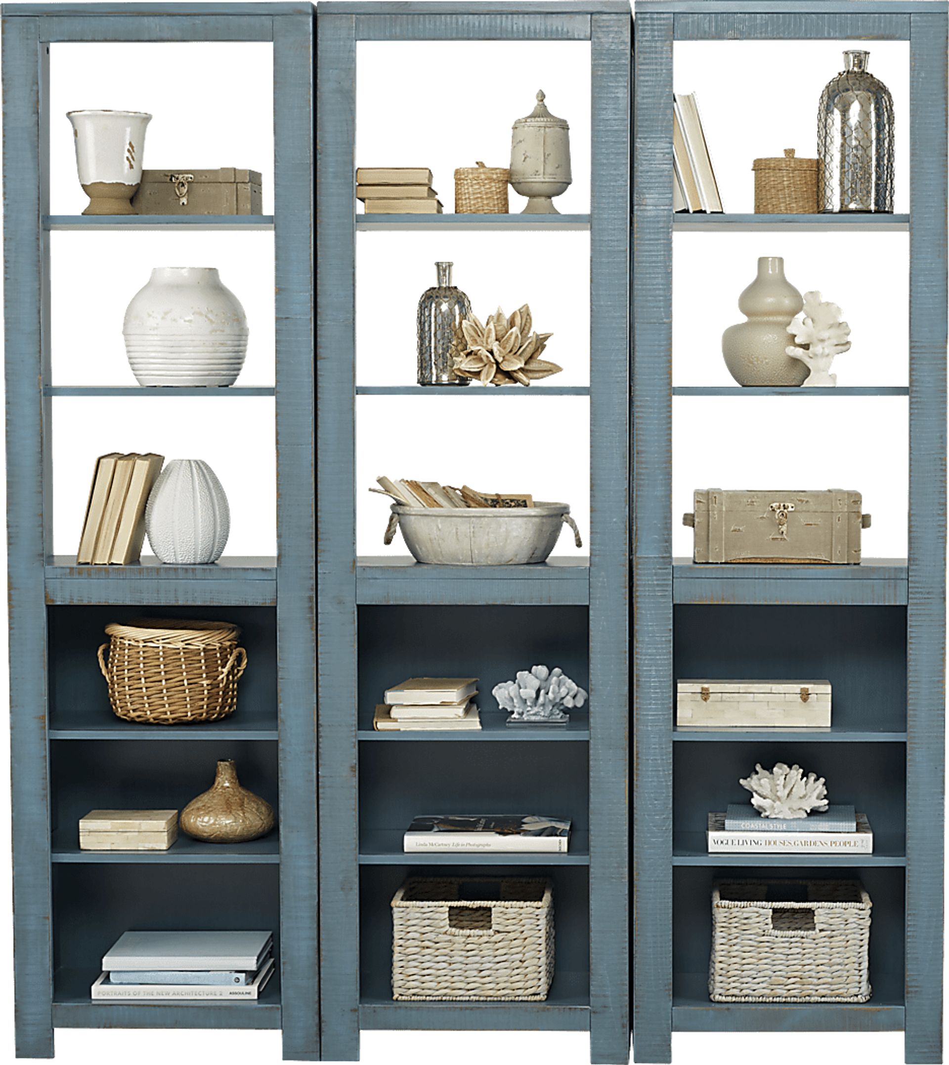 South Creek Blue 3 Pc Bookcase Set - Image 1