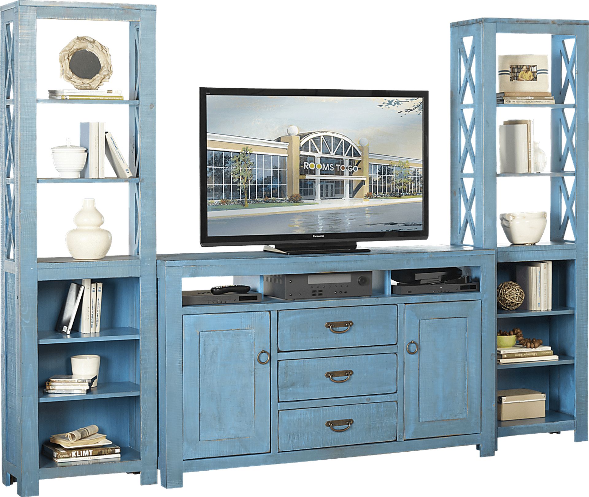 South Creek Blue 3 Pc Wall Unit - Image 2