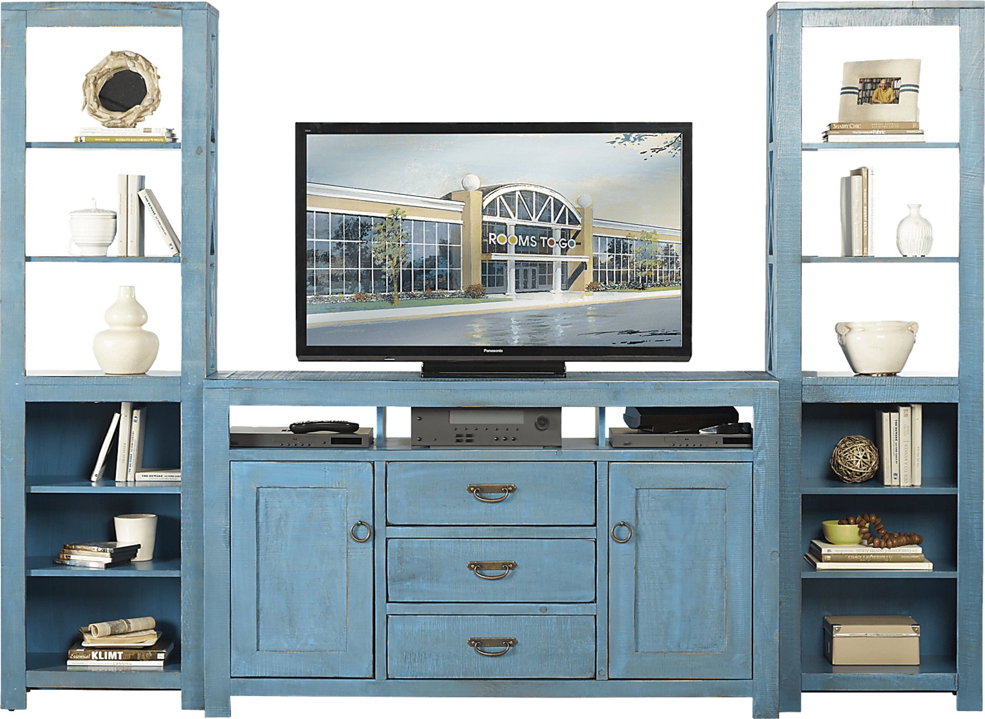South Creek Blue 3 Pc Wall Unit - Image 1