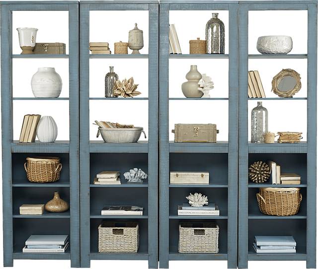 South Creek Blue 4 Pc Bookcase Set - Thumbnail - Image 1