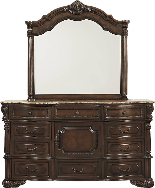 Southampton Walnut Dresser & Mirror Set - Thumbnail - Image 1