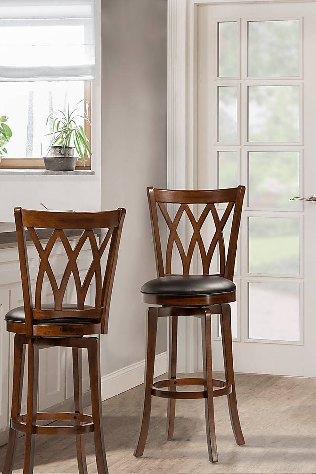 Southdale Cherry Swivel Barstool - Thumbnail - Image 2