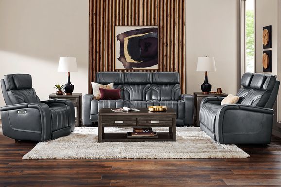 Southlake Navy 2 Pc Living Room with Triple Power Reclining Sofa