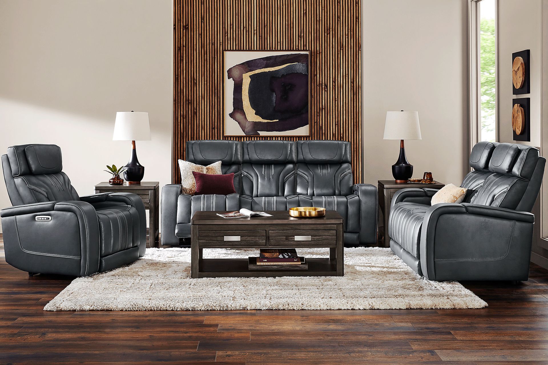 Southlake Navy 8 Pc Living Room with Triple Power Reclining Sofa - Image 1