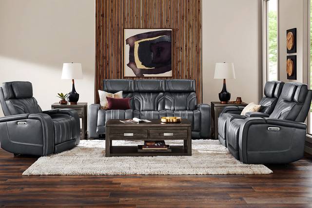 Southlake Navy 8 Pc Triple Power Reclining Living Room - Thumbnail - Image 1