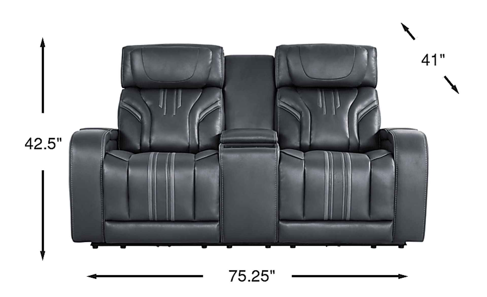 Southlake Navy Blue Microfiber Triple Power Reclining Loveseat
