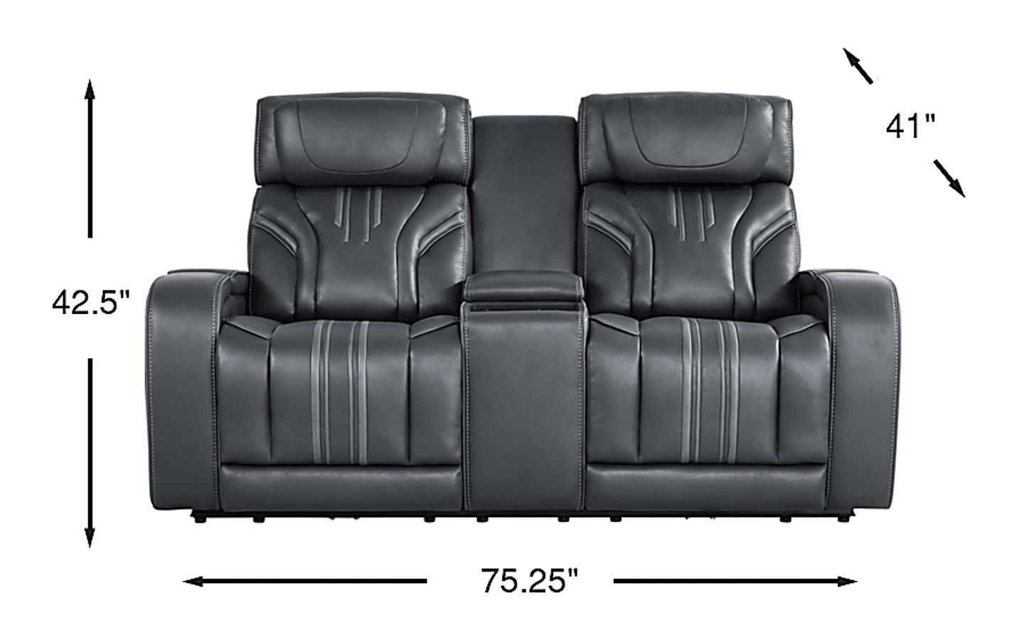 Southlake Navy Blue Microfiber Triple Power Reclining Loveseat