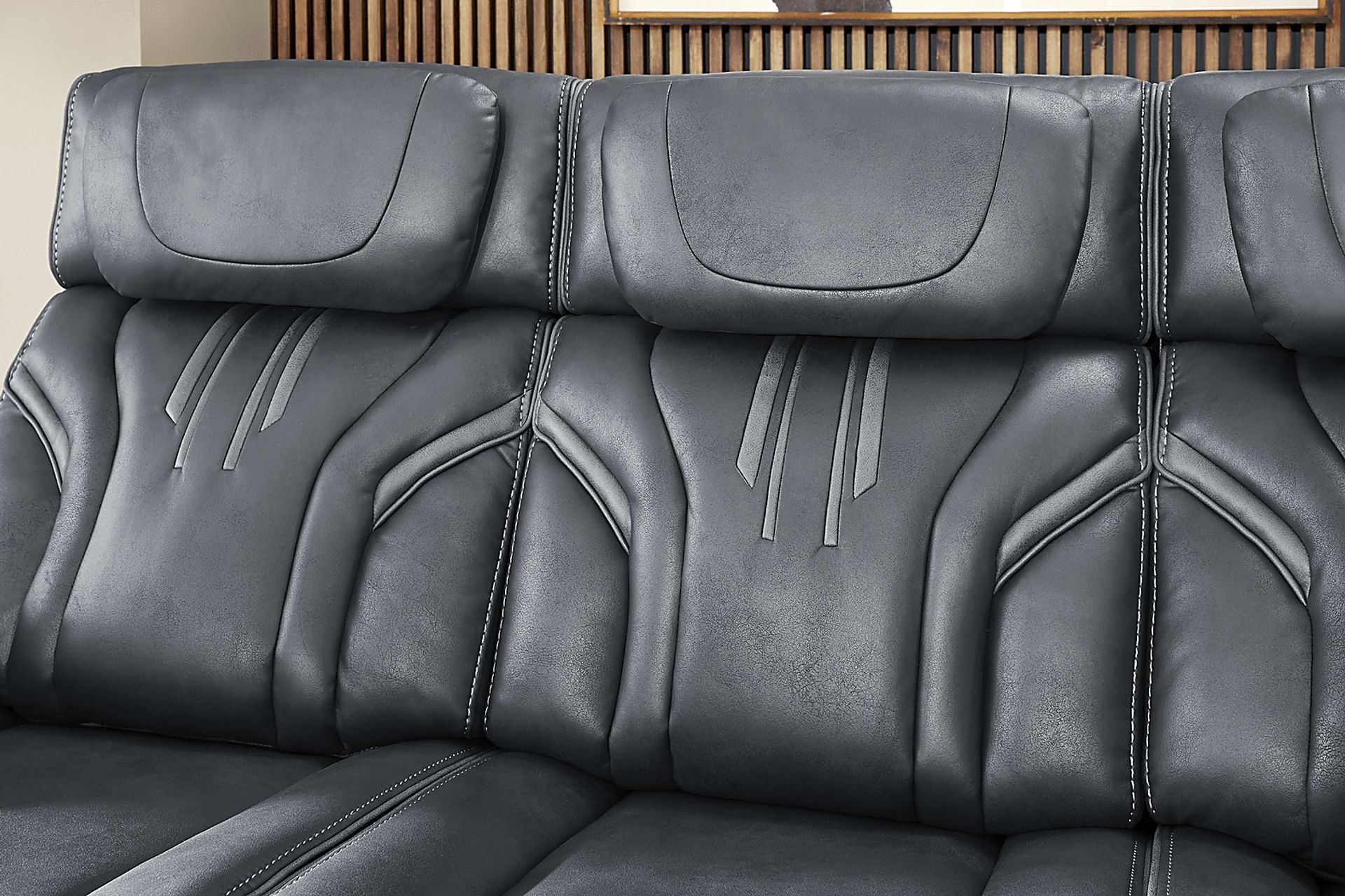 Southlake Navy Triple Power Reclining Sofa with Audio - Image 4
