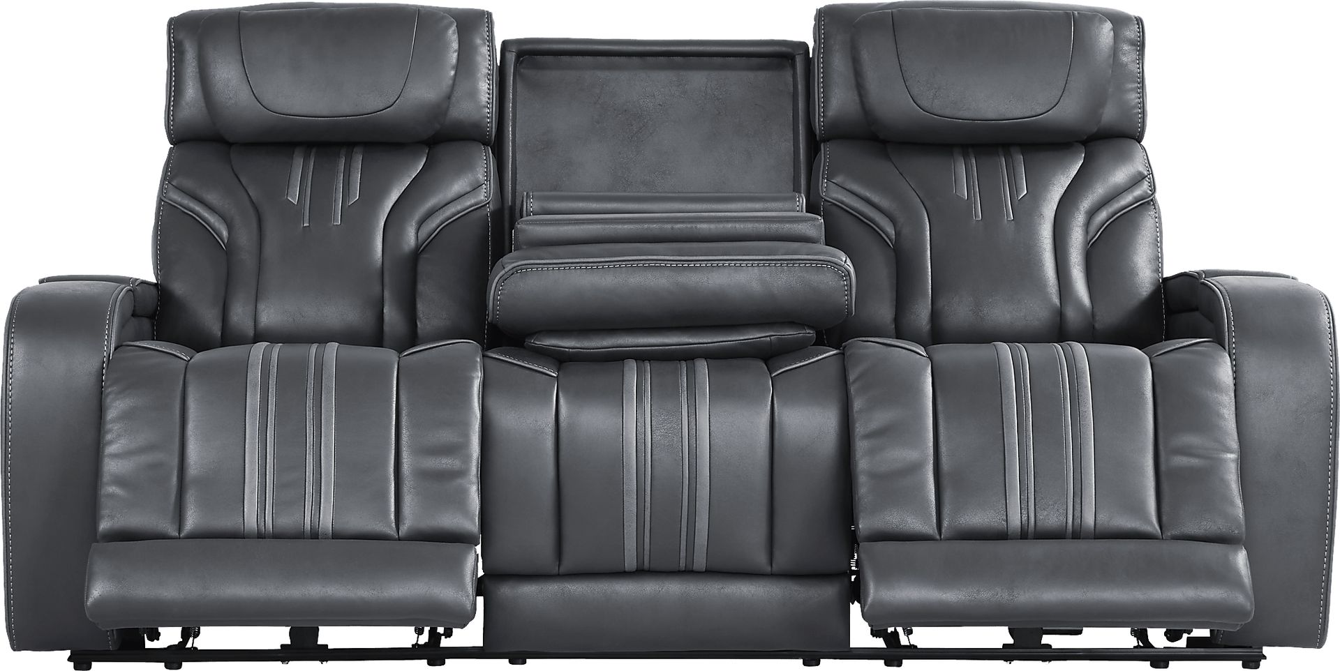 Southlake Navy Triple Power Reclining Sofa with Audio - Image 3