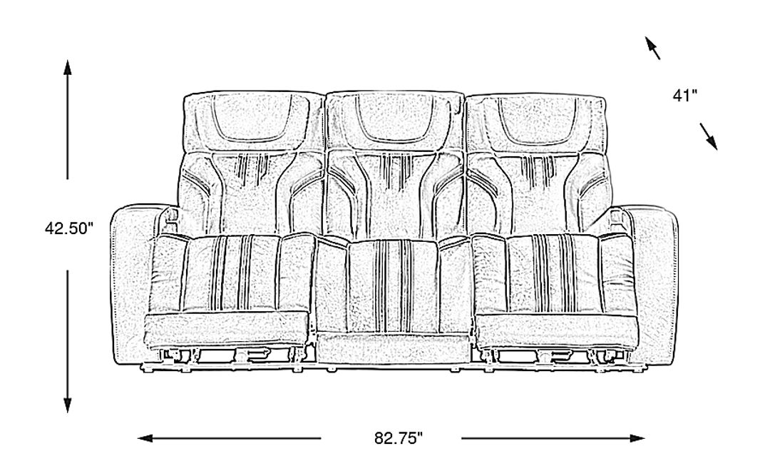 Southlake Navy Triple Power Reclining Sofa with Audio