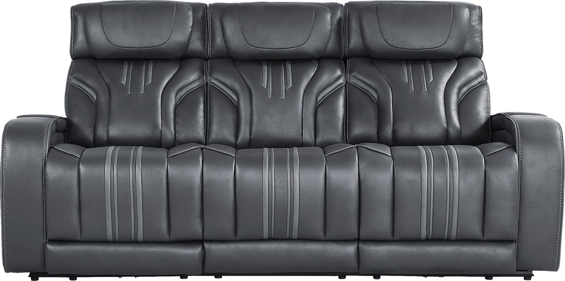 Southlake Navy Triple Power Reclining Sofa with Audio - Image 1