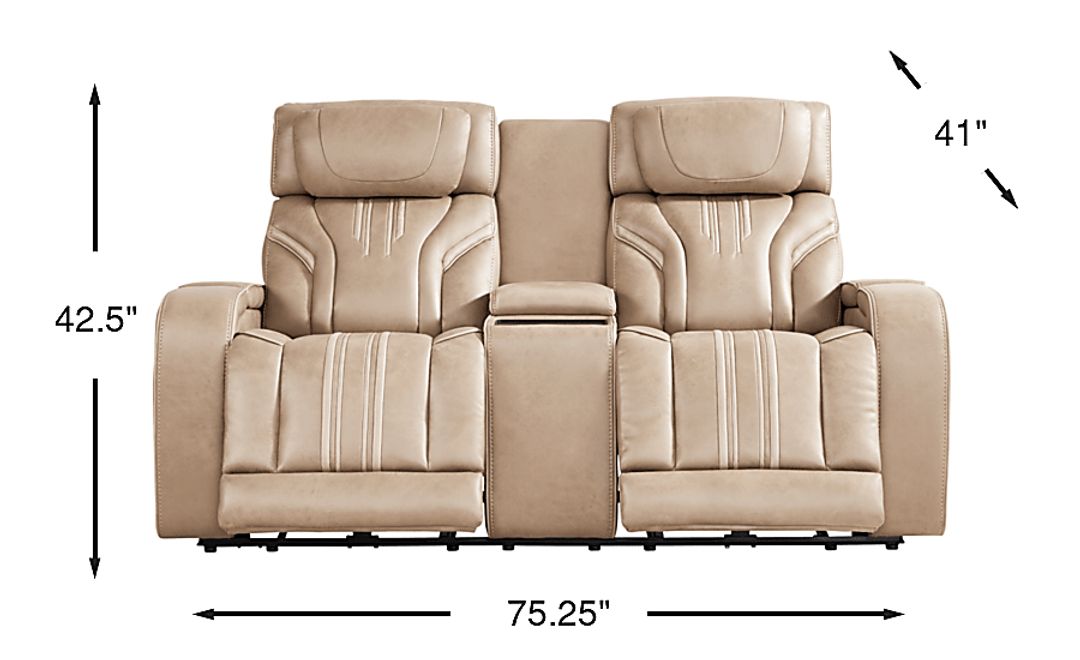 Southlake Sand Triple Power Reclining Console Loveseat with Audio