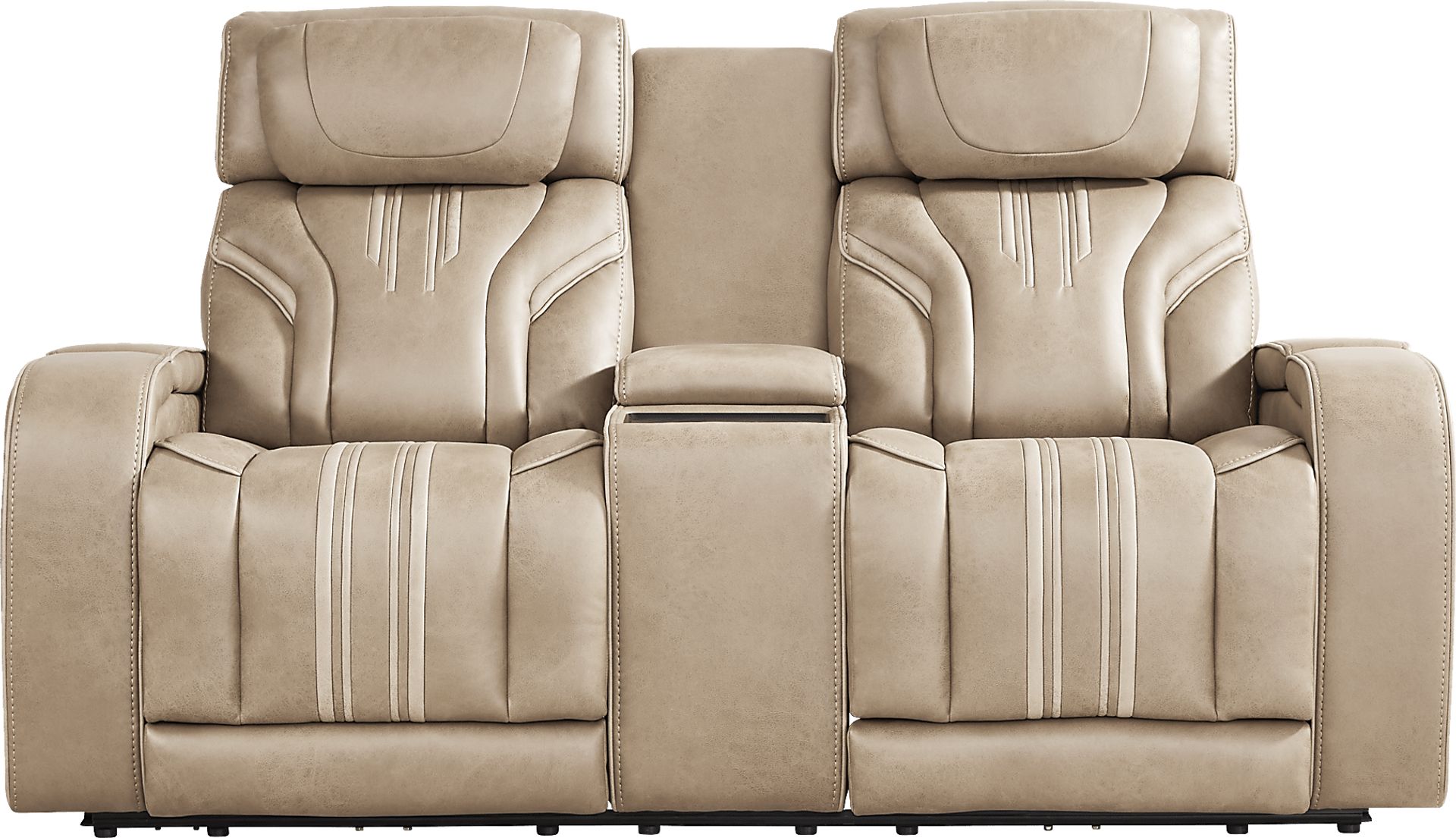 Southlake Sand Triple Power Reclining Console Loveseat with Audio - Image 2