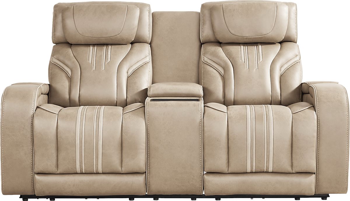 Southlake 5 Pc Sand Beige Microfiber Triple Power Reclining Living Room ...