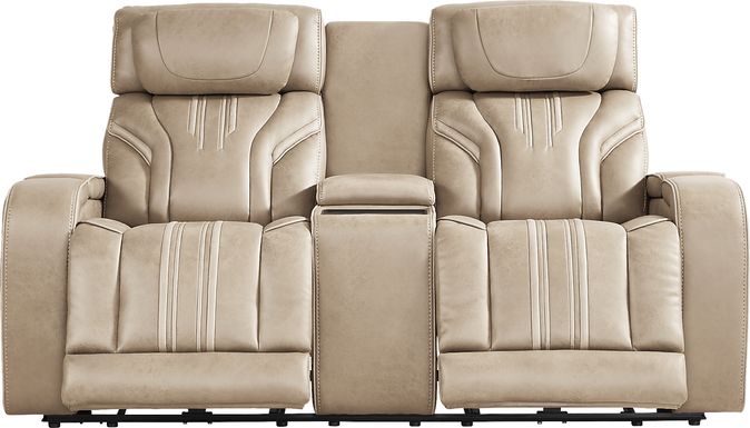 Southlake Sand Triple Power Reclining Console Loveseat with Audio