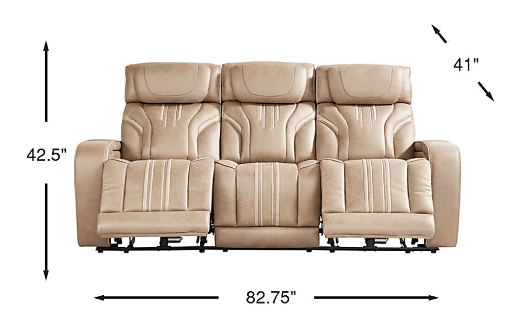 Southlake Sand Triple Power Reclining Sofa with Audio
