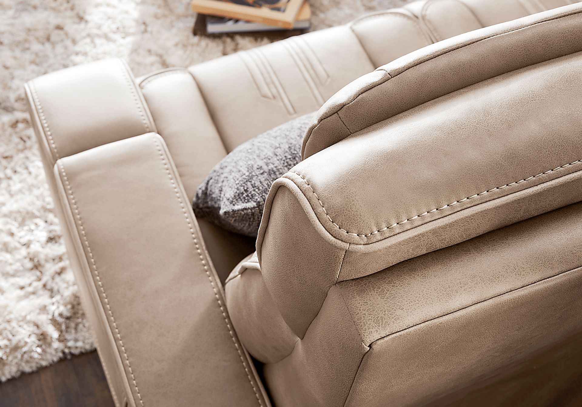 Southlake Sand Triple Power Reclining Sofa with Audio - Image 7