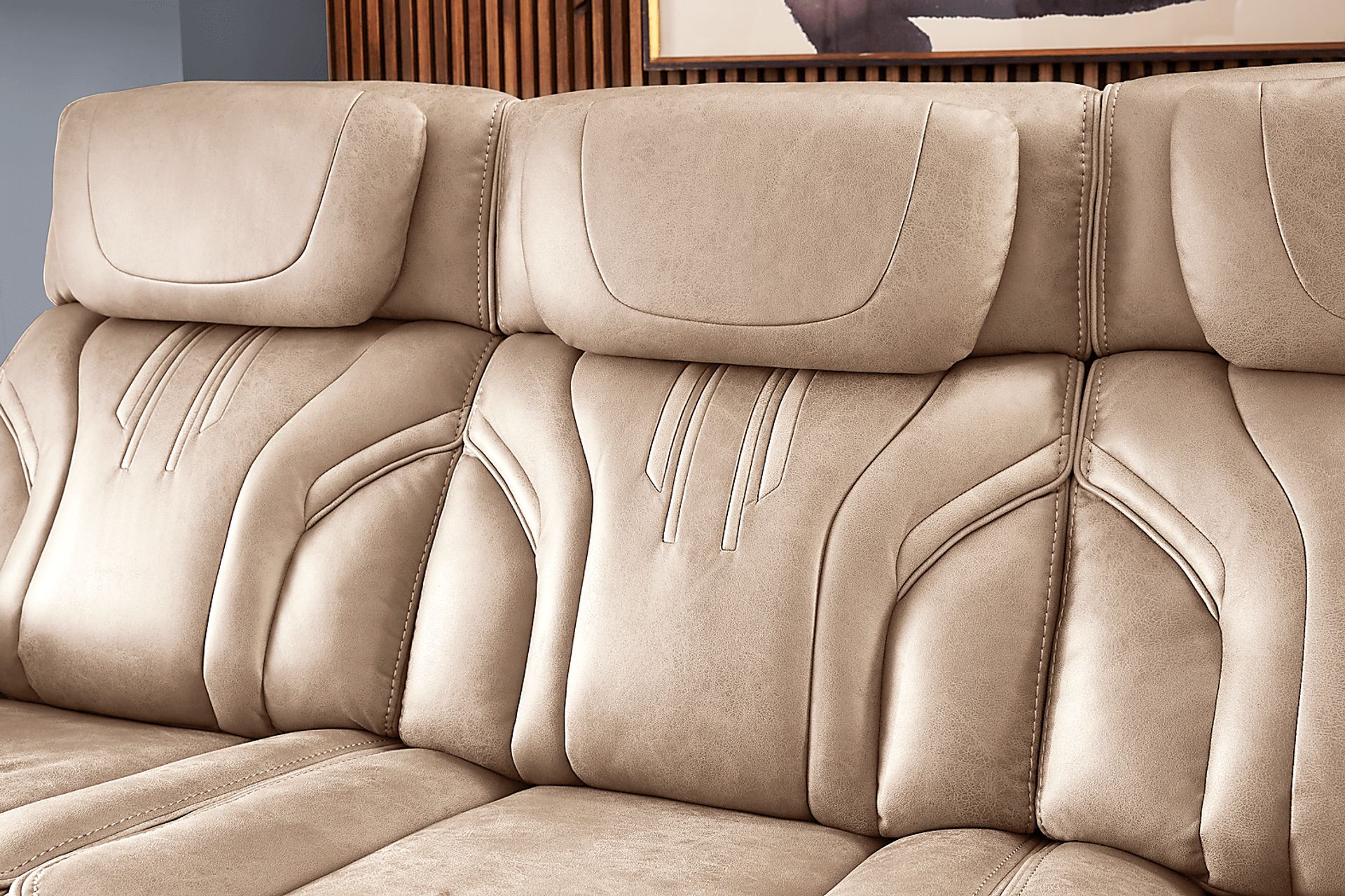 Southlake Sand Triple Power Reclining Sofa with Audio - Image 4