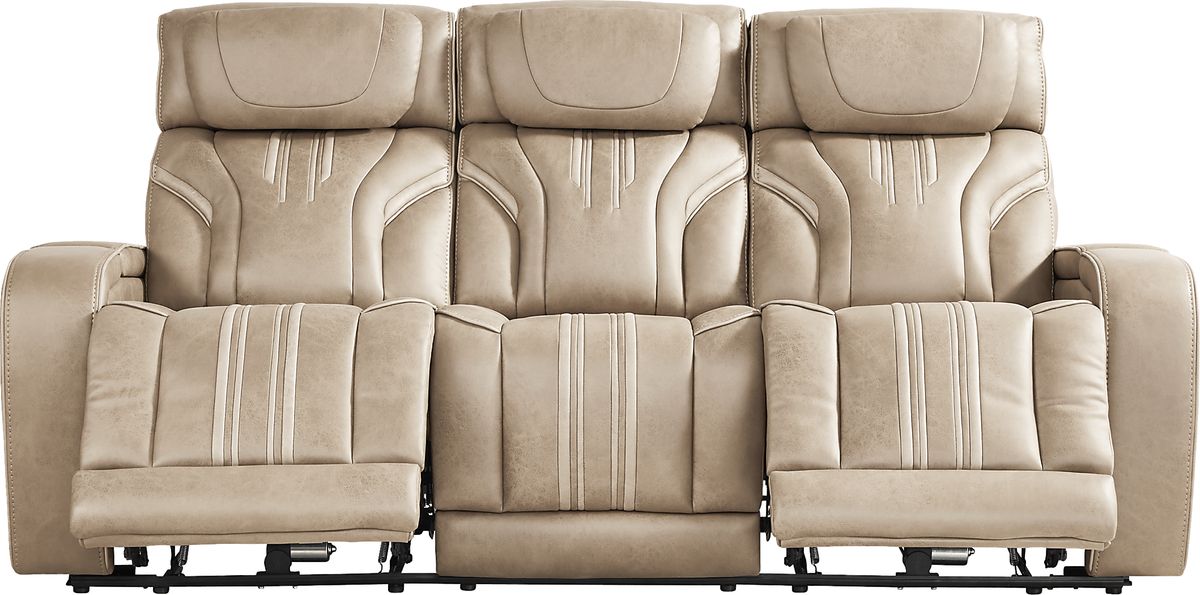 Southlake 7 Pc Sand Beige Polyester Fabric Triple Power Reclining