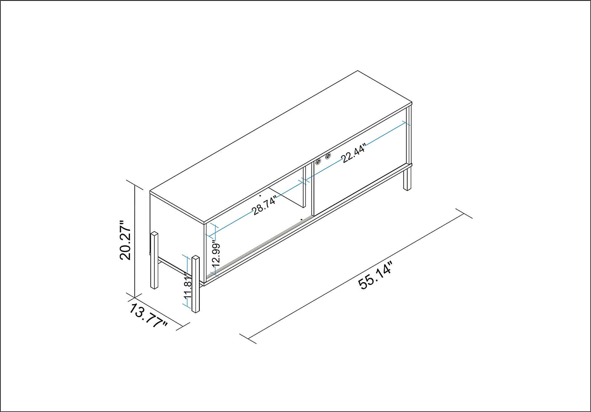 Southmont Black 55 in. Console - Image 7