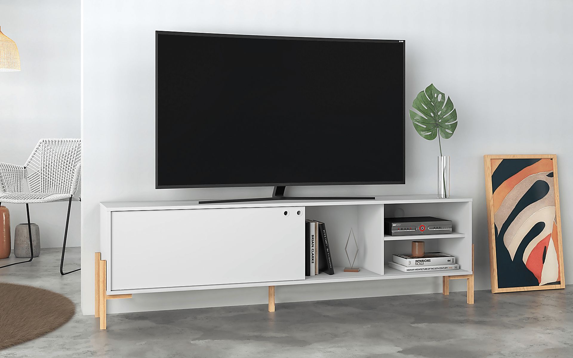 Southmont White 73 in. Console - Image 2