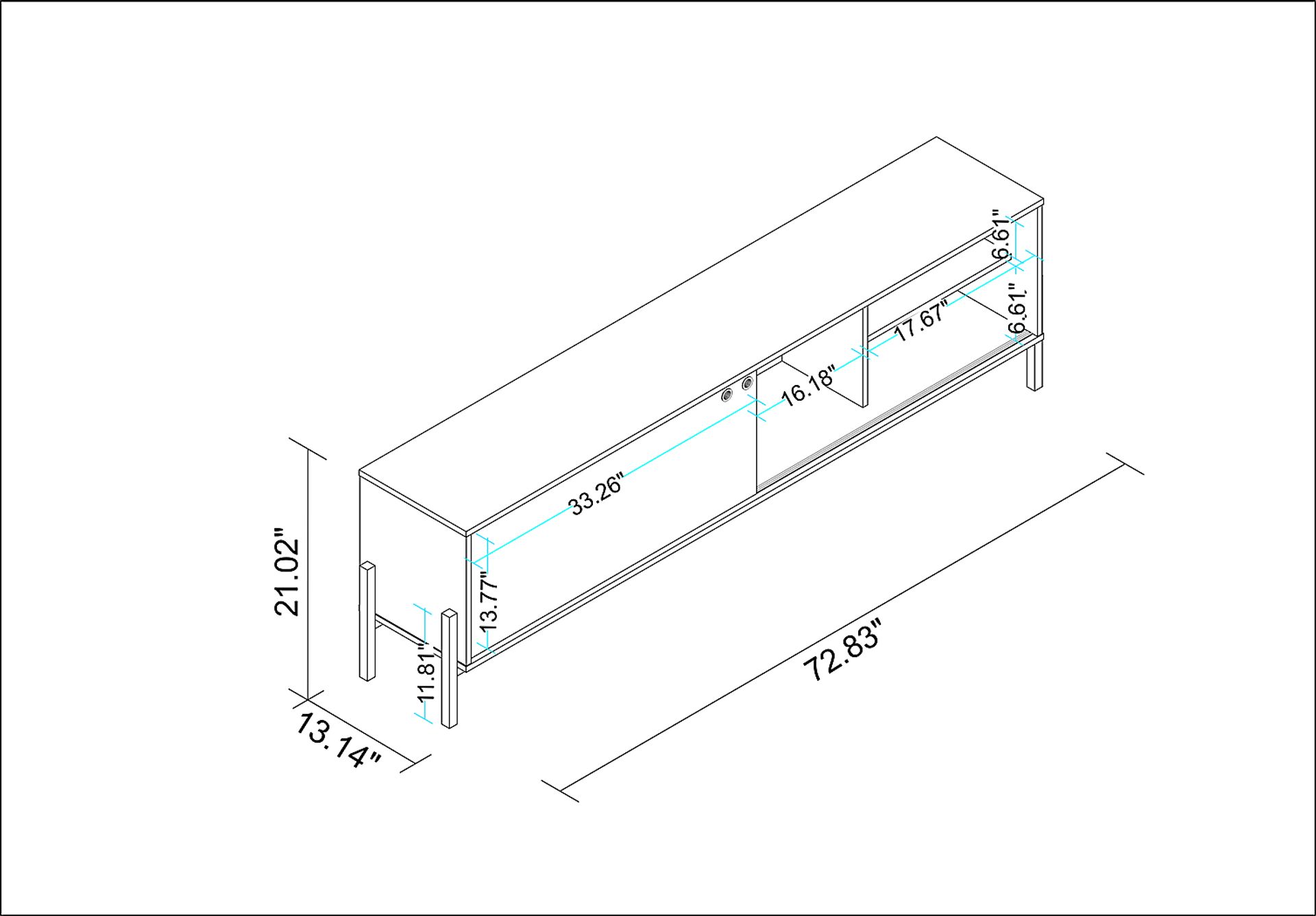 Southmont White 73 in. Console - Image 7