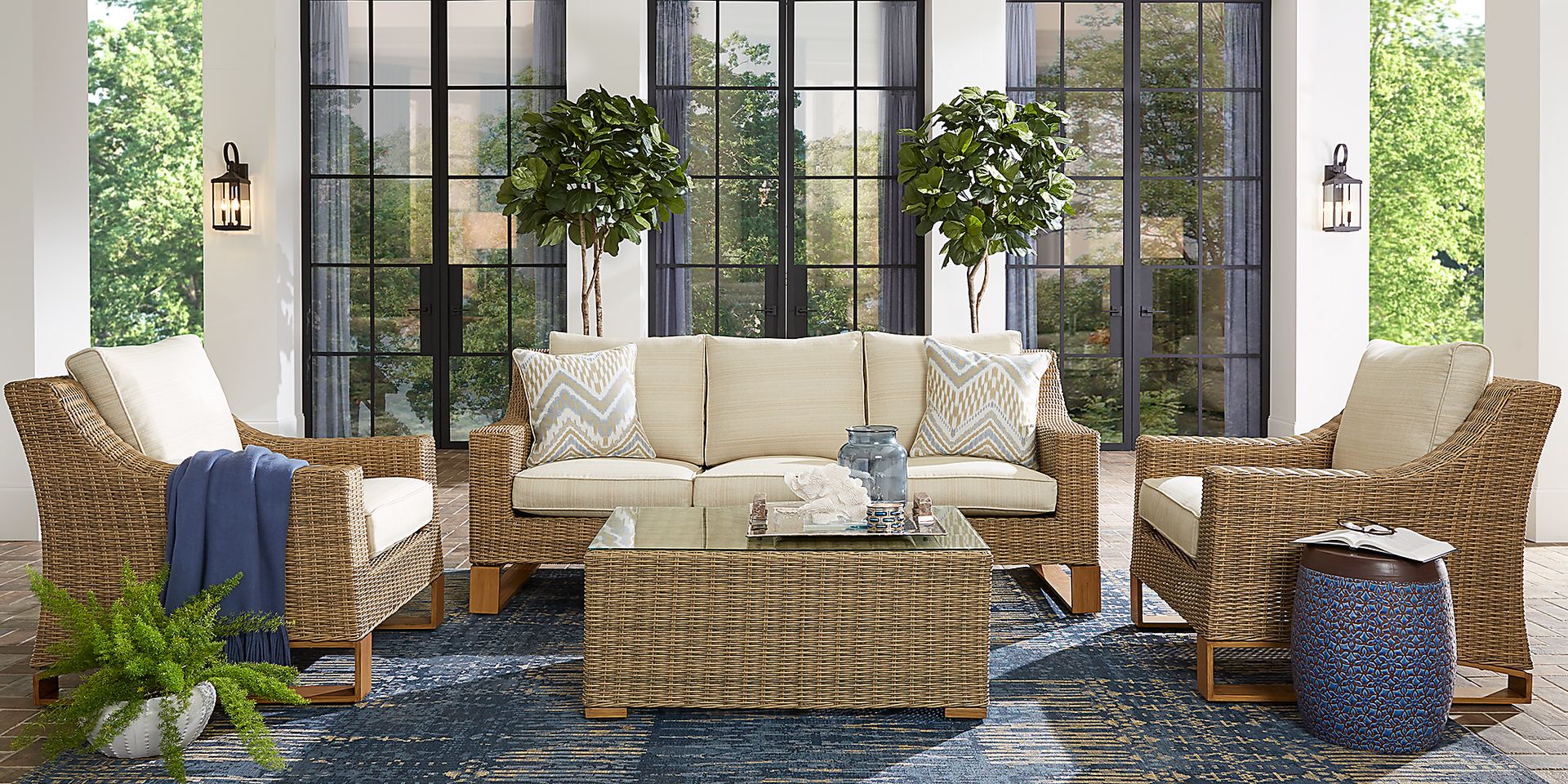 Southport Wicker Tan Beige,Brown Outdoor Sofa | Rooms to Go