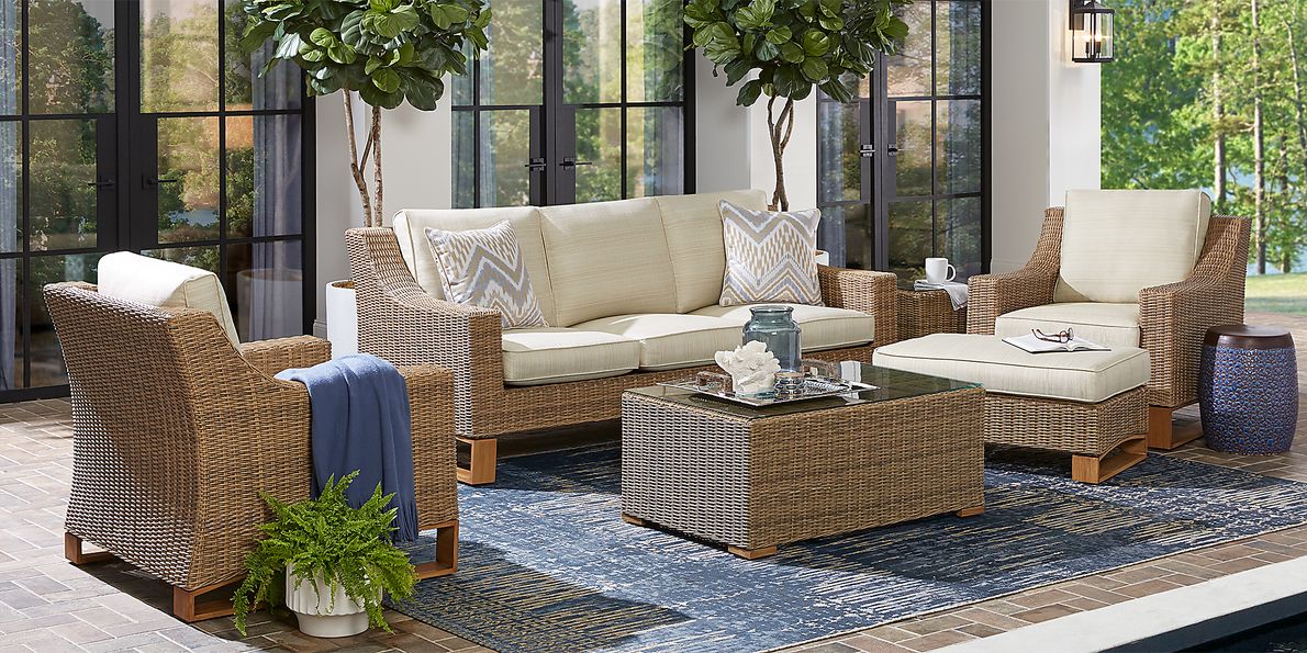 Southport Tan 5 Pc Outdoor Seating Set