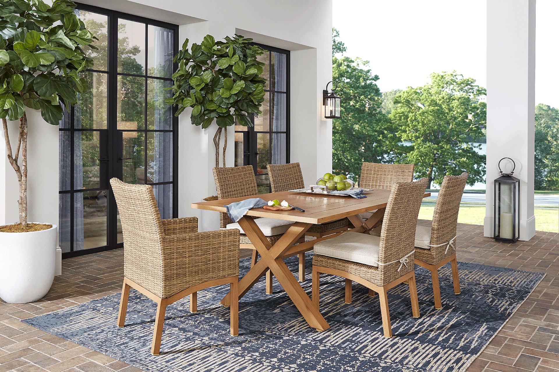 Southport Tan 7 Pc Outdoor Dining Set - Image 1