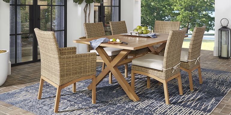 Southport Tan 7 Pc Outdoor Dining Set