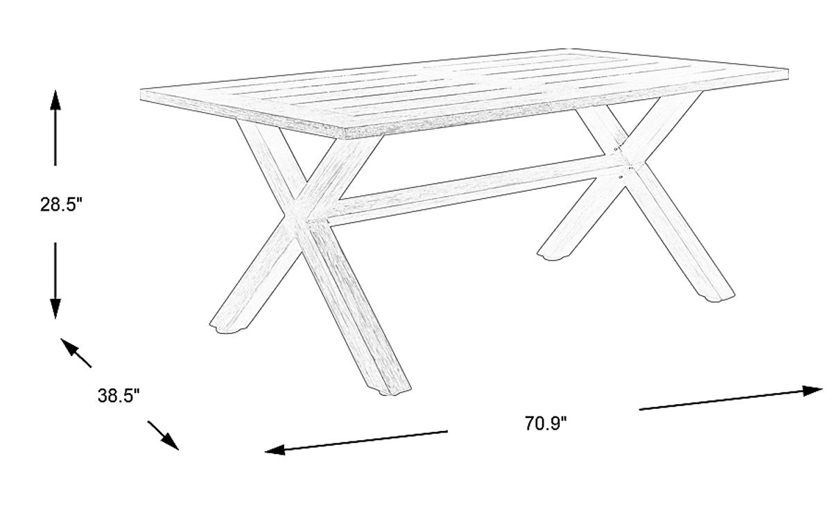 Southport Tan Light Wood Aluminum Outdoor Dining Table 