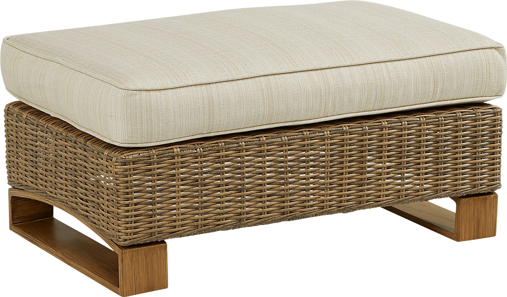 Southport Wicker Tan Beige,Brown Outdoor Ottoman | Rooms to Go