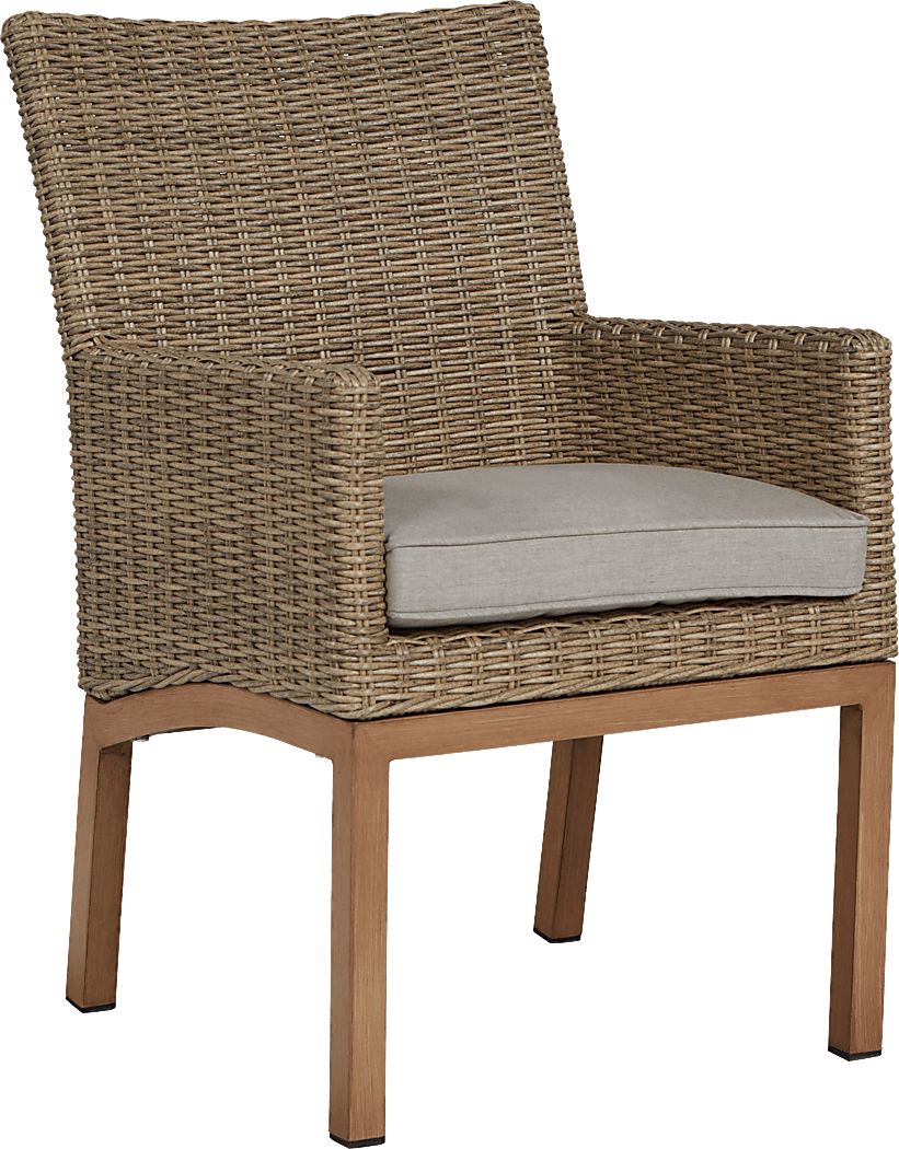 Southport Tan Outdoor Wicker Arm Chair - Rooms To Go