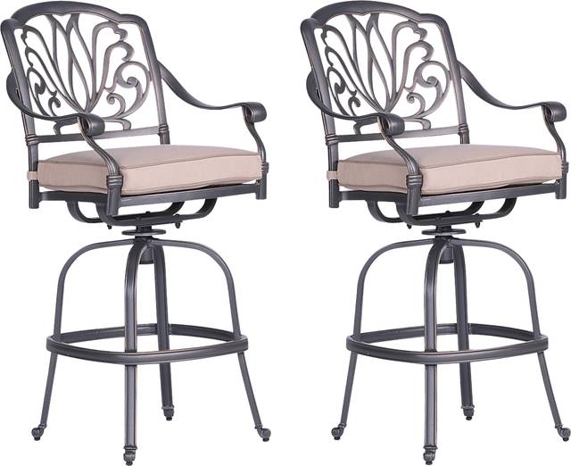 Sovana Gunmetal 5 Pc Outdoor Round Bar Height Dining Set - Thumbnail - Image 2