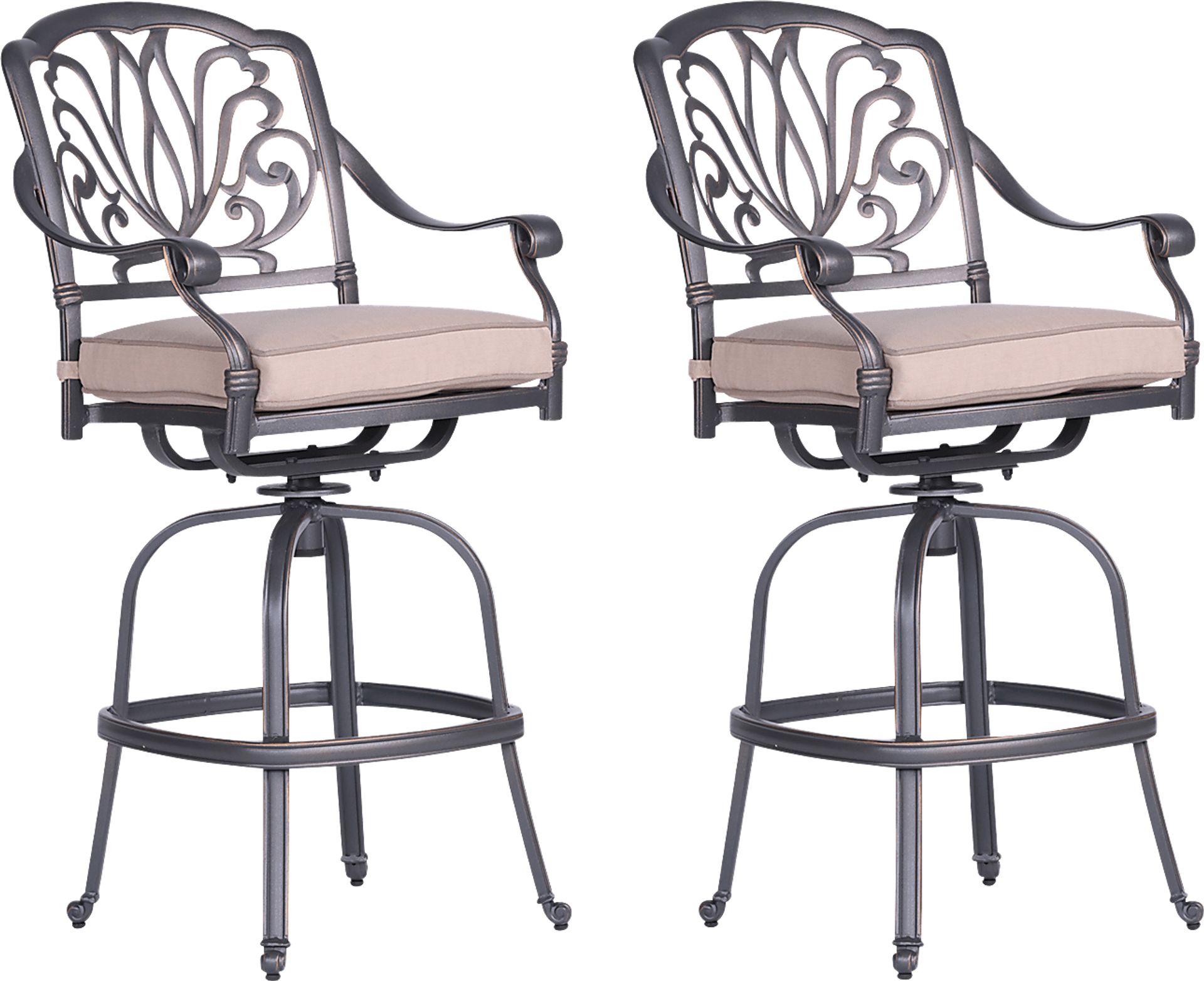 Sovana Gunmetal 5 Pc Outdoor Round Bar Height Dining Set - Image 2