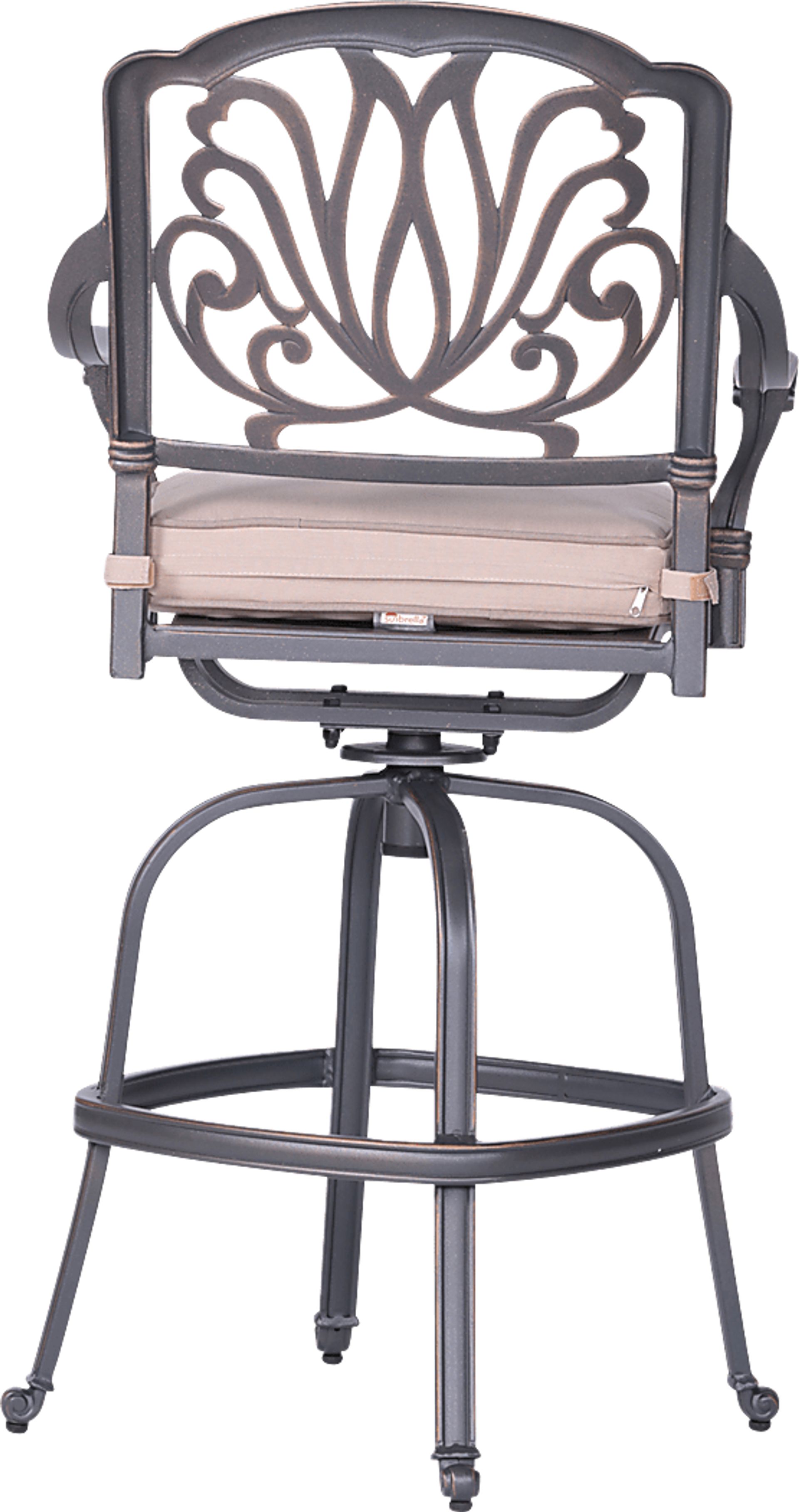 Sovana Gunmetal 5 Pc Outdoor Round Bar Height Dining Set - Image 7