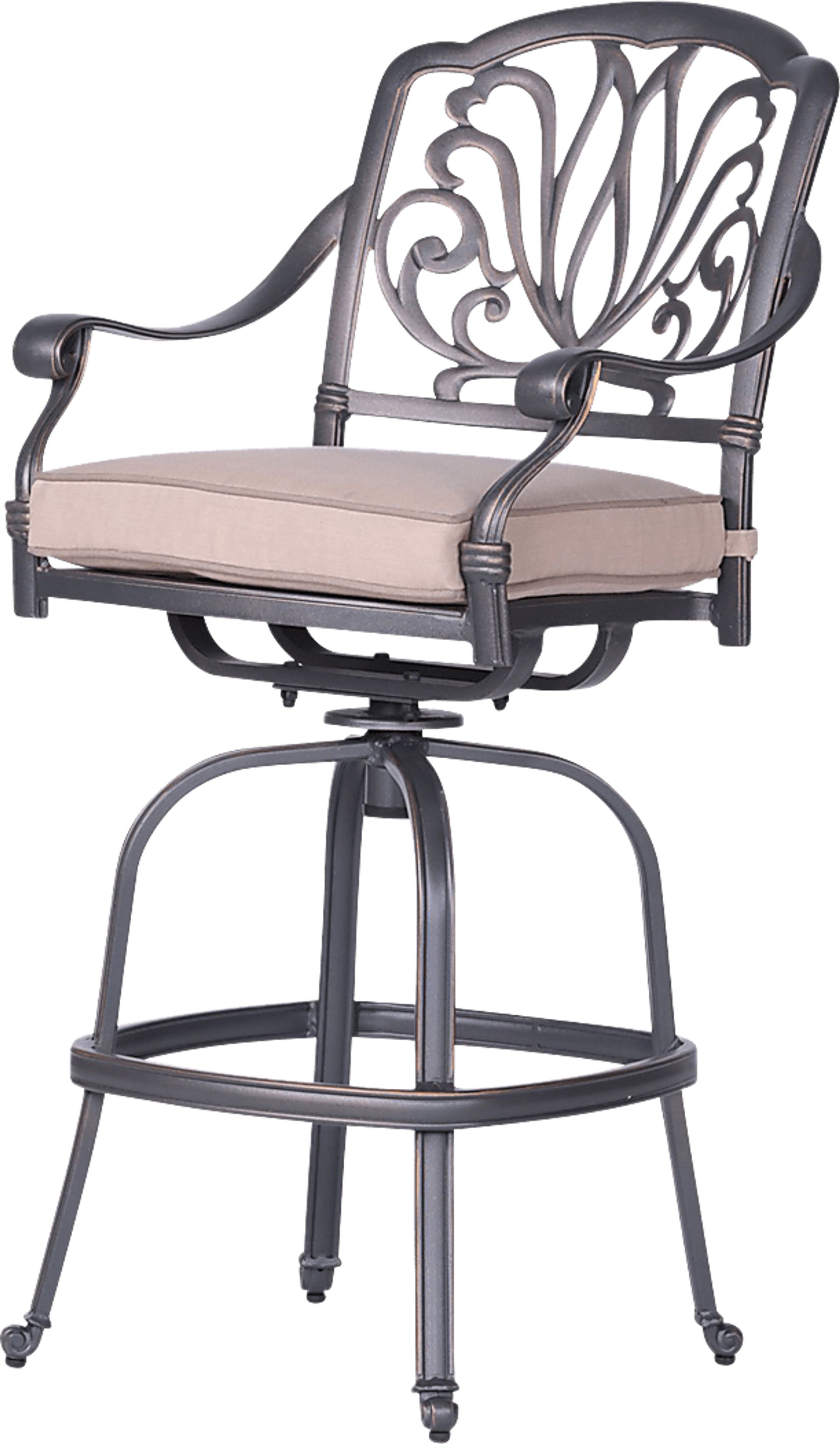 Sovana Gunmetal 5 Pc Outdoor Round Bar Height Dining Set - Image 8