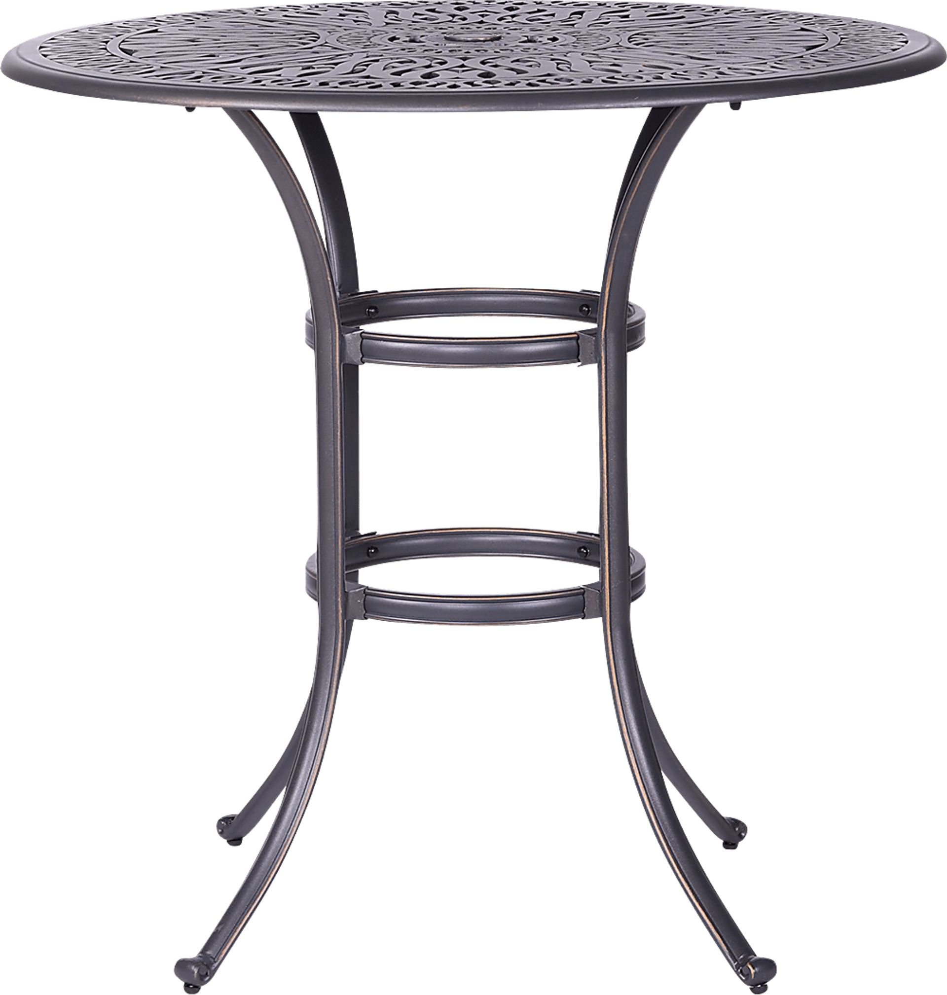 Sovana Gunmetal 5 Pc Outdoor Round Bar Height Dining Set - Image 9