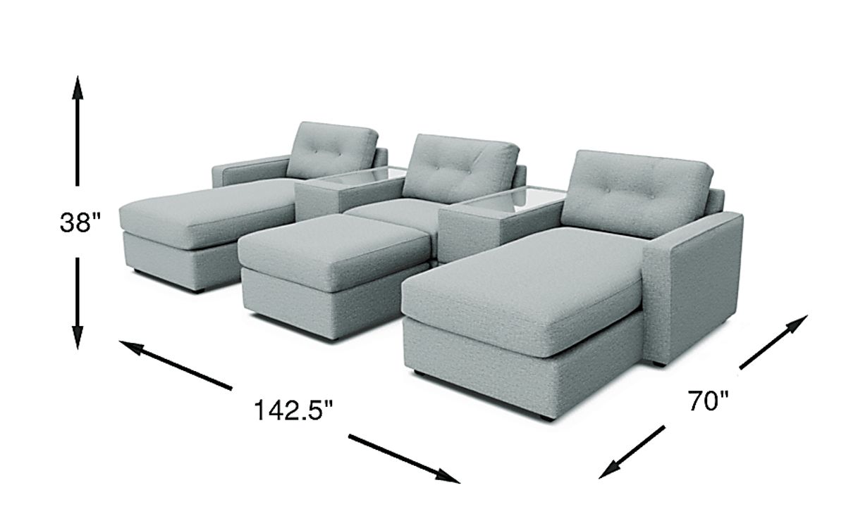 Drew & Jonathan Modularone Spa Blue Luxeguard Performance Fabric ...