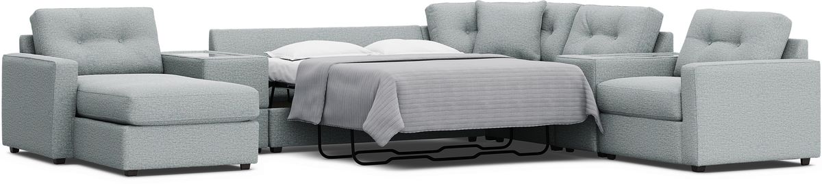 Drew & Jonathan Modularone Spa Blue Luxeguard Performance Fabric ...
