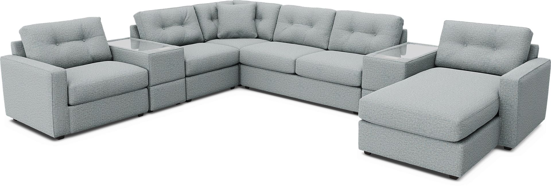 Spa 7 Pc ModularOne Gel Foam Sleeper with Media Consoles - Image 1