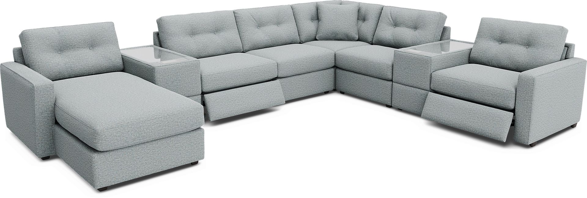 Spa 8 Pc Power Reclining ModularOne with Media Consoles - Image 1