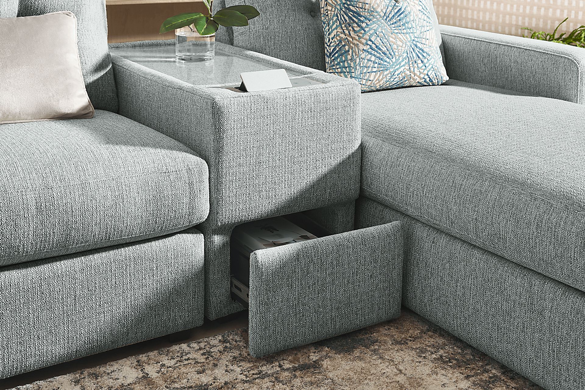 Spa 8 Pc Power Reclining ModularOne with Media Consoles - Image 12