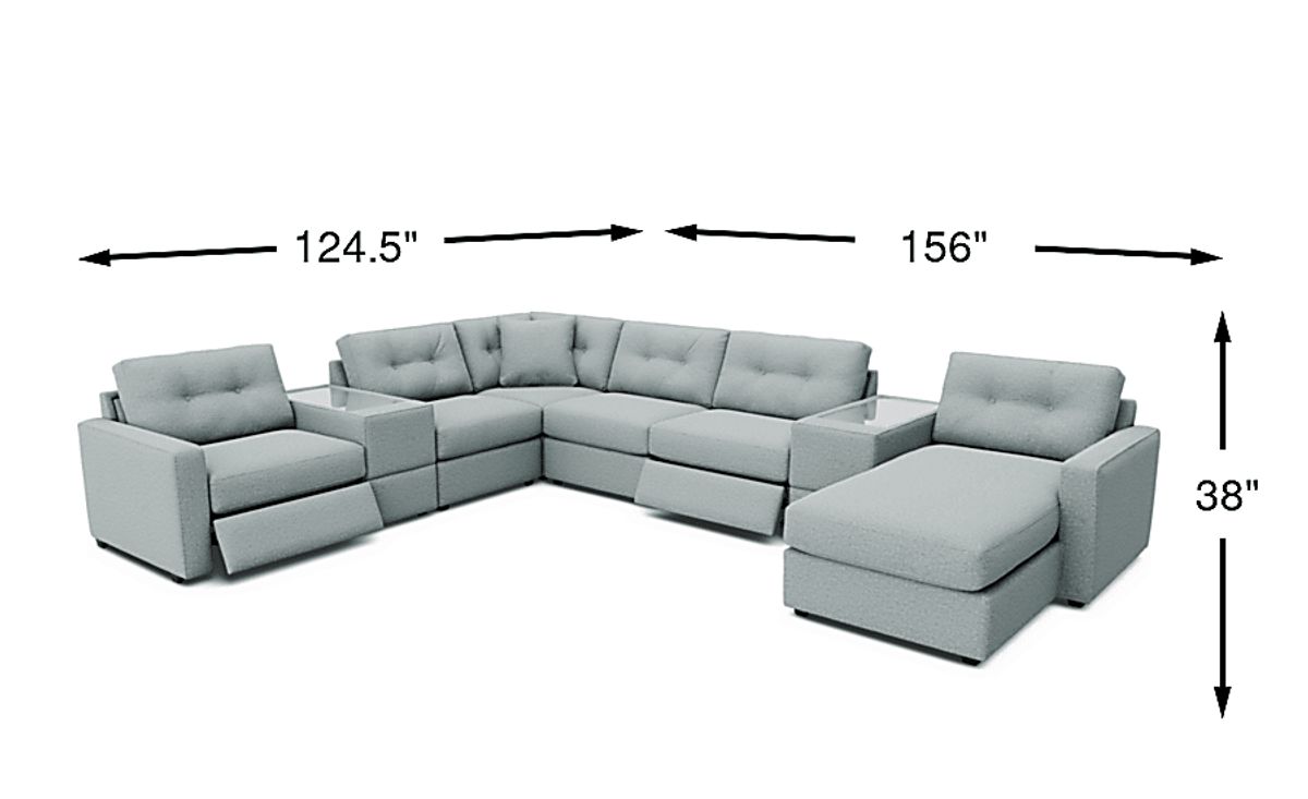 Drew & Jonathan Modularone Spa Blue Luxeguard Performance Fabric ...