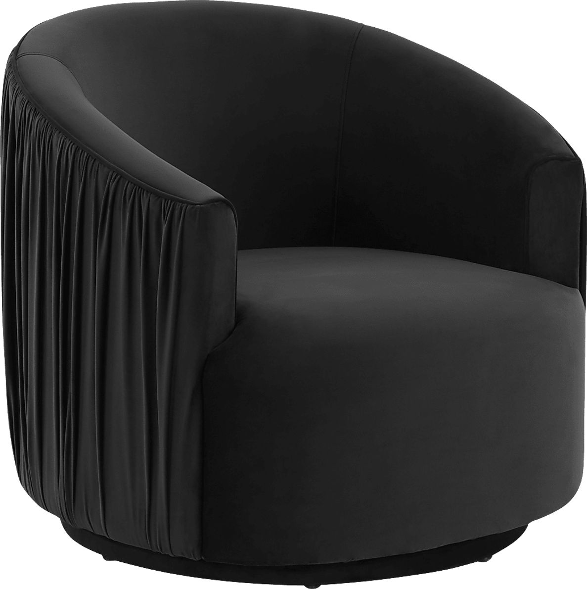 Spandra Black Velvet Plush Swivel Accent Chair Rooms To Go