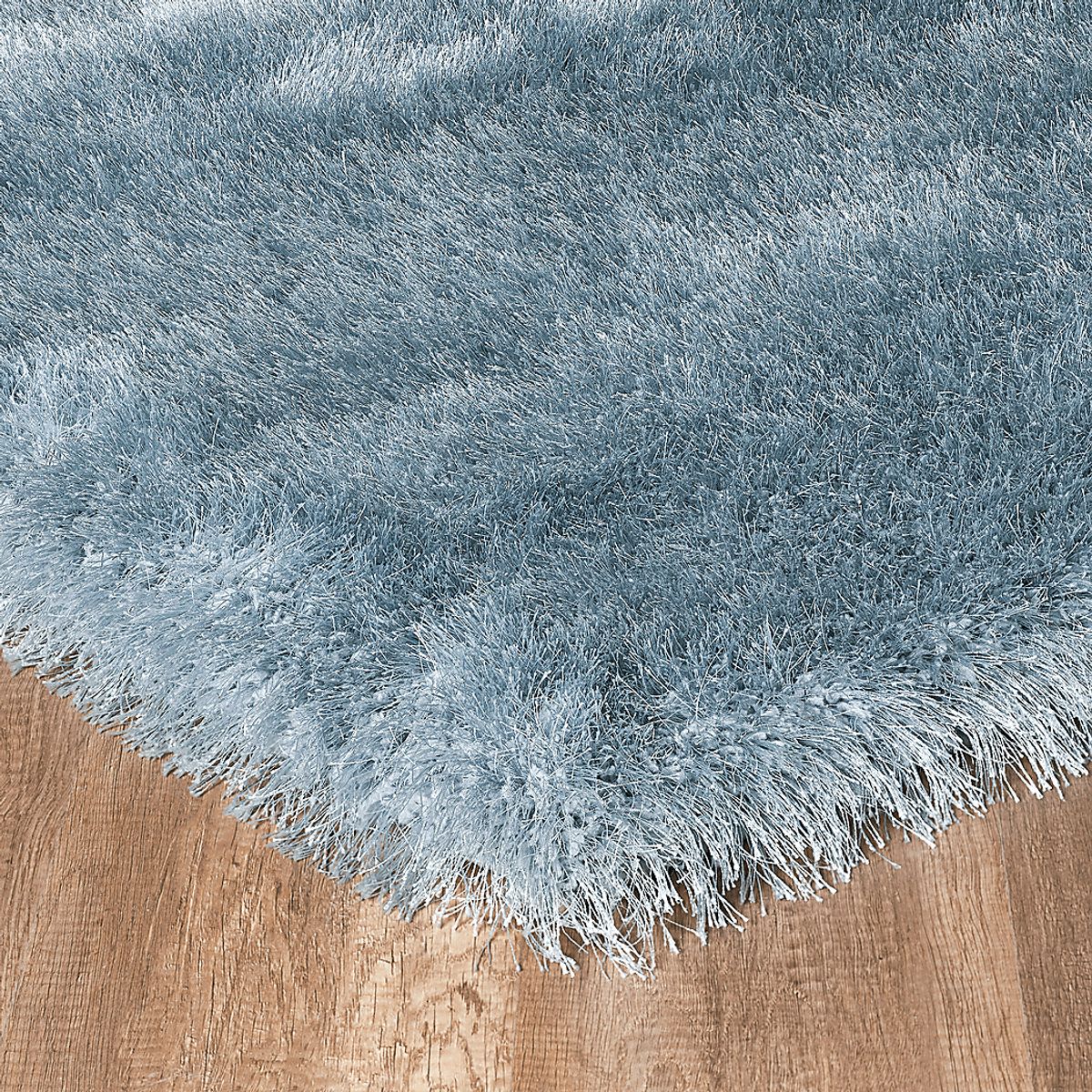 Sparkle Shag Arctic Blue Rug | Rooms to Go