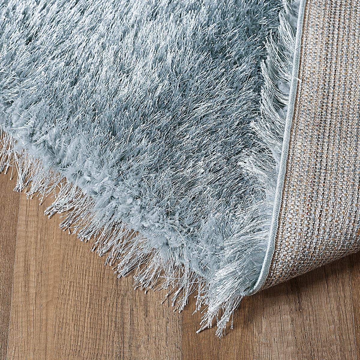 Sparkle Shag Arctic Blue Rug | Rooms to Go