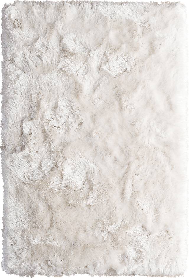 Sparkle Shag Ivory-Silver 7'8 x 9'5 Rug - Thumbnail - Image 1