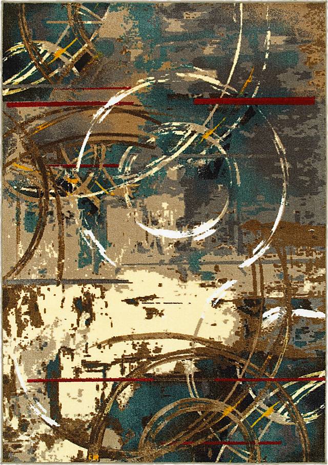 Spherical Abstract Green 5'3 x 7'6 Rug - Thumbnail - Image 1