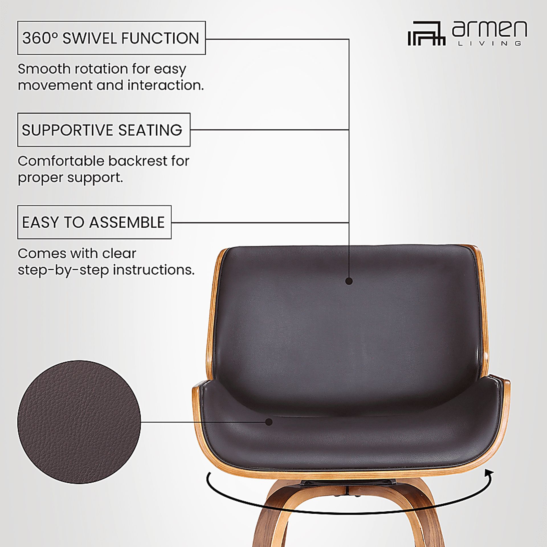 Spicuritye Brown Counter Height Stool - Image 3